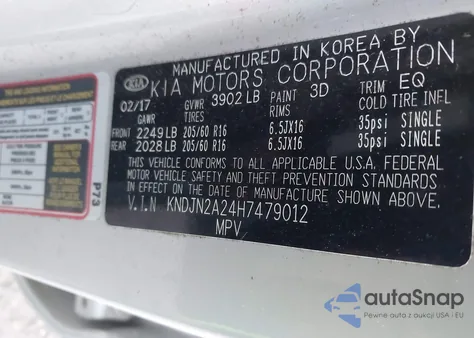 2017 Kia Soul from USA, damaged, VIN KNDJN2A24H7479012